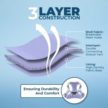 Шлейка для собак Voyager з регулюванням та світловідбиваючими смугами Best Pet Supplies - міцна жилетка для собак без натягу з кільцем для повідка, дихаюча, фуксія, розмір S (Обхват грудей: 15-18 дюймів) (Шлейка (Лаванда), XL (Обхват грудей: 23-28 дюймів)