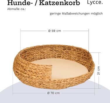 Dog bed, cat bed, Opal Water Hyacinth, Natural, Size 5 (Ø 83 cm) (Size 4)