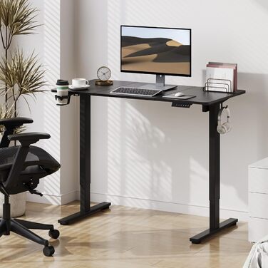 SANODESK Electric Standing Desk with Memory - 120x60cm White & Black