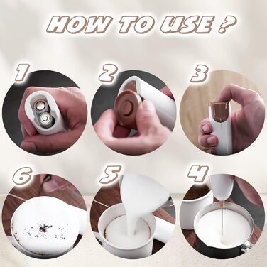 Електричний піноутворювач для молока Aischens: ручний міні-міксер для кави, вершків, яєць, лате, матча (білий-рожевий)