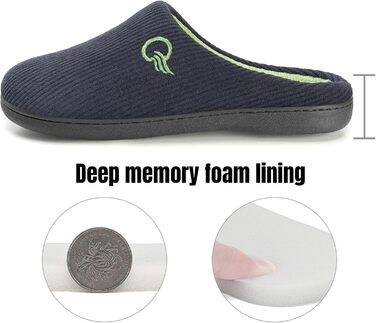 Тапочки домашні Mishansha для чоловіків та жінок, зимові, з memory foam, розмір 36-47, комфортні, сірі та темно-сині