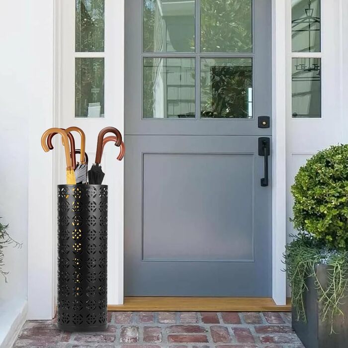 Металева підставка для парасоль та тростинок Rain Collection, 15x15x42 см (Чорний)