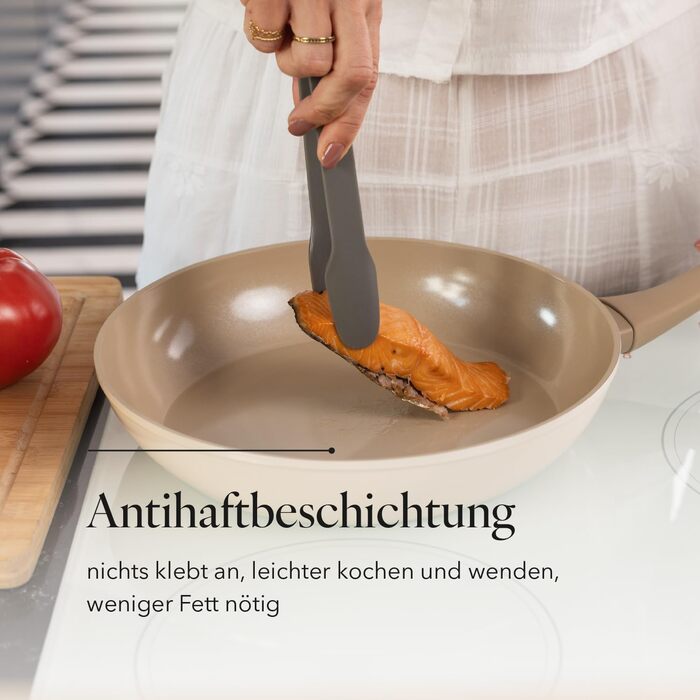 Набір сковорідок Florina Bratpfannen з нержавіючої сталі (20, 24, 28 см) | 3 шт. | 3-шарова конструкція | Алюмінієвий сердечник | Для духовки | Ергономічна ручка | З дзеркальним блиском | Для всіх типів плит