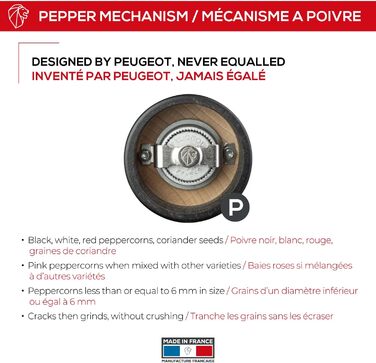 Набір для перекручування солі та перцю Peugeot Tahiti, дерев'яний, білий/чорний, 20 см