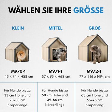 Будка для собак Outdoor маленьких порід – дерев'яна будка для собак, водостійкий дах 76 x 99 x H80 см, розмір S, Timbela M401-1 розмір M, 76x99xH80cm, натуральне дерево (розмір L, 80x118xH94cm, LP SmartSide дерев'яні панелі)
