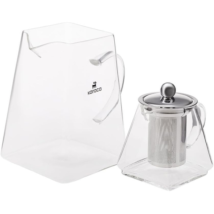 Karaca Dora Teapot, 4.5 L Teapot, 1.8 L Kettle, suitable for gas and electric cooktops, Teapot, Turkish teapot (cezve), and Teapot Set, Teapot (not induction compatible), (M, Giza Glass)