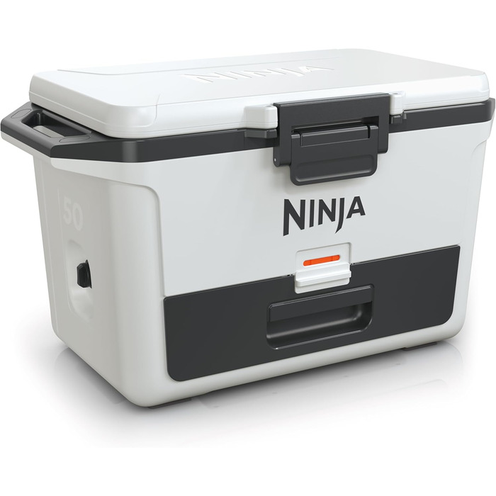 Ninja FrostVault Холодильник 47л, Преміум ізольована охолоджувальна сумка, зберігає лід до 6 днів, вбудований лоток для сухого льоду з температурою холодильника, вміщує 80 банок, сірий колір (FB151EUGY)
