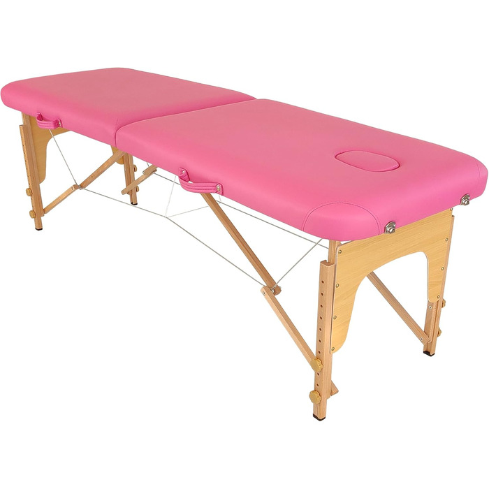 Масажний стіл Beltom® Basic з 2 зонами, 185 x 60 см, рожевий - легкий (11,8 кг)