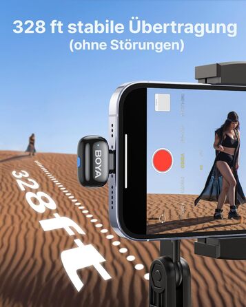 BOYA MINI 2 - Бездротовий мікрофон-лавал'єр для iPhone, Android, Vlogging, YouTube, Streaming. Чорний (2TX+1RX, Type-C)