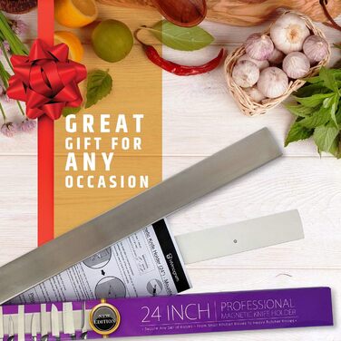 Premium 61cm Magnetic Knife Strip for Wall (Large Size) - Extra Strong Magnetic Knife Holder - Space-Saving Magnetic Knife Rail with Strong Magnetic Pull (Updated Version)