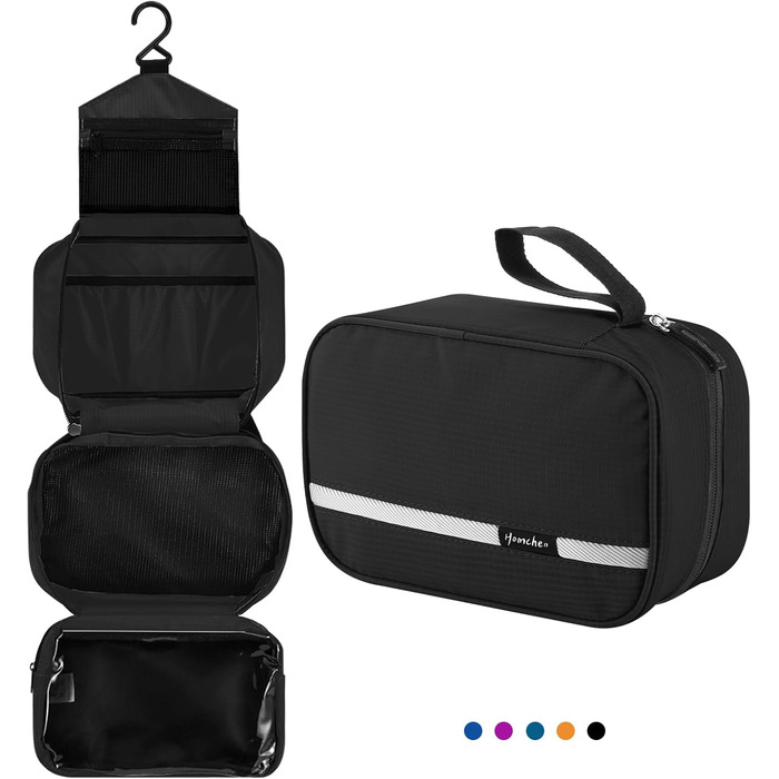 Чоловіча та жіноча дорожня туалетна косметичка, водонепроникна, складна, чорного кольору