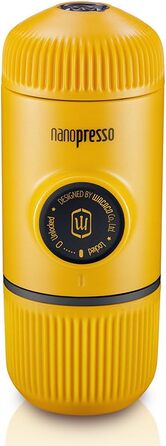 WACACO Nanopresso Portable Espresso Machine, Upgrade Version of Minipresso, 18 Bar Pressure, Small Travel Coffee Machine, Without Protective Case, Manual Operation, for Camping and Hiking, (Yellow)