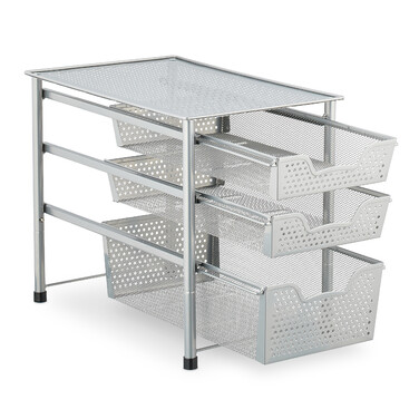 Relaxdays Drawer Unit with 3 Basket Pull-outs