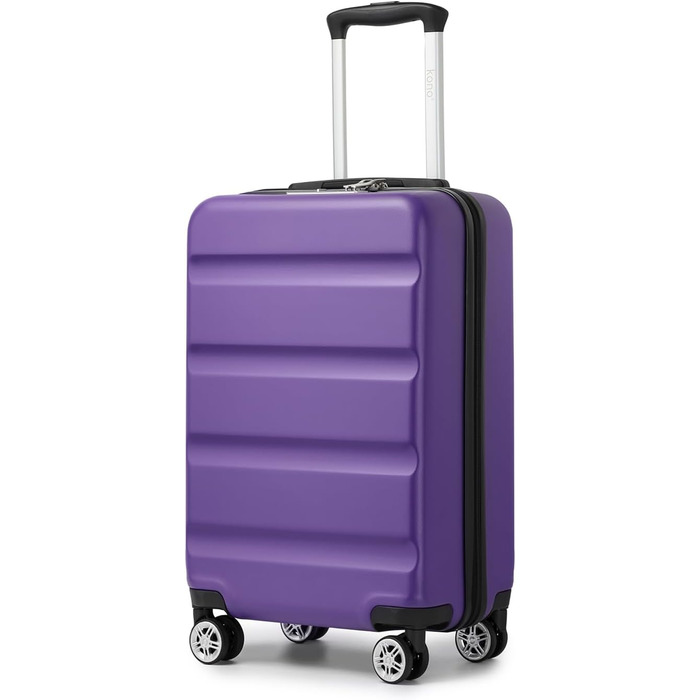 Чемодан-валіза KONO з розширенням, жорсткий, легкий, XL, з TSA-замком та 4 колесами, 75x47.5x29.5 см (M(55x35x22 см), фіолетовий)