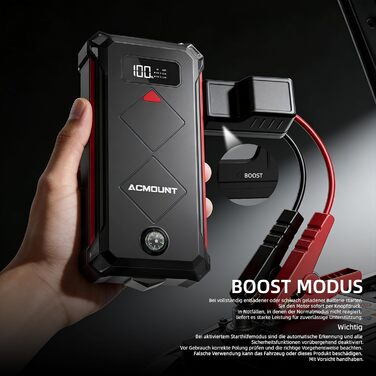 Powerbank для автомобіля Starthilfe 7000A 23800mAh (бензин/дизель) з LED ліхтарем