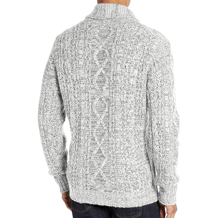 Чоловічий в'язаний кардиган Runcati з довгими рукавами, коміром та застібкою-блискавкою. Сірий колір, розмір XXL.