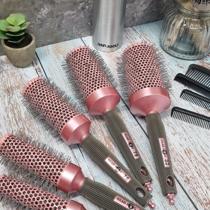 Набір для укладки волосся Head Jog Pink Keramik Ionen Haarbürste Set: 5 щіток для волосся, діаметр 50 мм