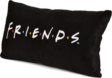 Декоративна подушка Elbenwald Friends з логотипом, 47x10x24 см, чорна, поліестер, унісекс, подарунок