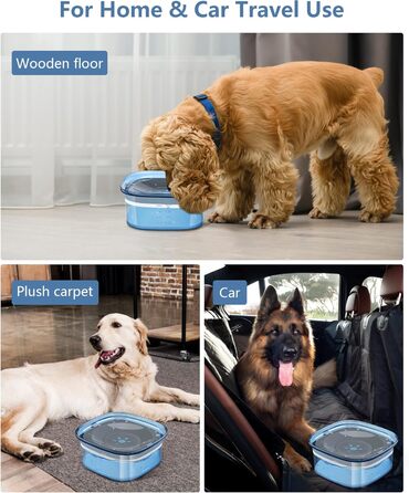 Миска для собак PETTOM, 2L, проти протікання, без облизування, велика (Блакитна)