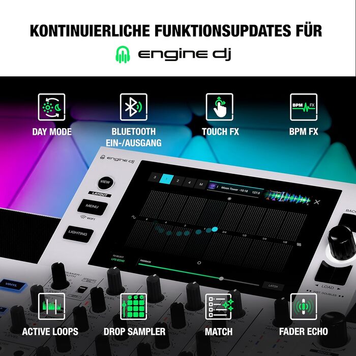 DENON DJ SC LIVE 4 - DJ контролер з розділенням на стеми, Wi-Fi, вбудовані колонки, сумісний з Serato DJ та Virtual DJ