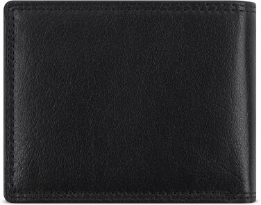 Bugatti Savona Wallet made of vegetable buffalo leather, RFID wallet horizontal format, leather wallet for men, black