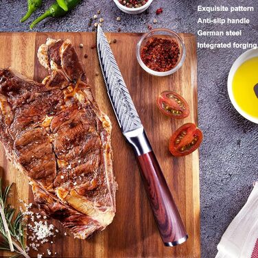 Набір кухонних ножів Hoablorn 15 предметів з блоком: високоякісні ножі з акціїєю, підставка з міцним магнітом, ідеальний подарунок на новосілля та весілля