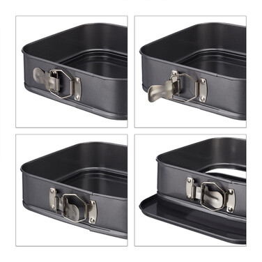 Relaxdays Set of 4 Square Springform Pans