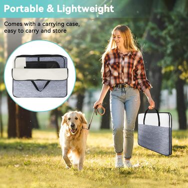 Клітка-загон для собак, портативна клітка для тварин, складаний загон, вольєр для цуценят та котів (M, блакитний)