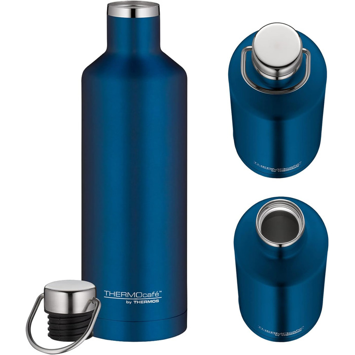 Термокружка THERMOcafé TC Traveler Bottle Sapphire Blue, 500 мл, з нержавіючої сталі, 12 годин гаряча, 24 години холодна, з ручкою