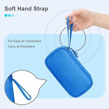 Органайзер для аксесуарів Lacdo: чохол для USB-накопичувачів, кабелів та флеш-пам'яті (блакитний)