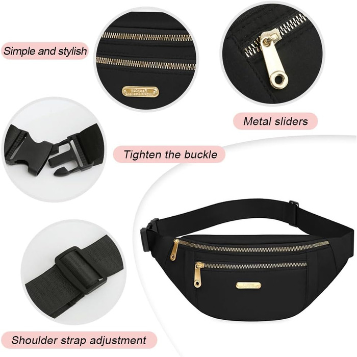 Гірчатка поясна водонепроникна для жінок та чоловіків, сумка через плече, сумка на груди, модний чорний/білий колір