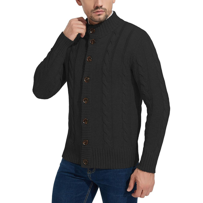 Чоловічий светр-кардиган NITAGUT: теплий, стильний, великі розміри (3XL), темно-синій та чорний кольори