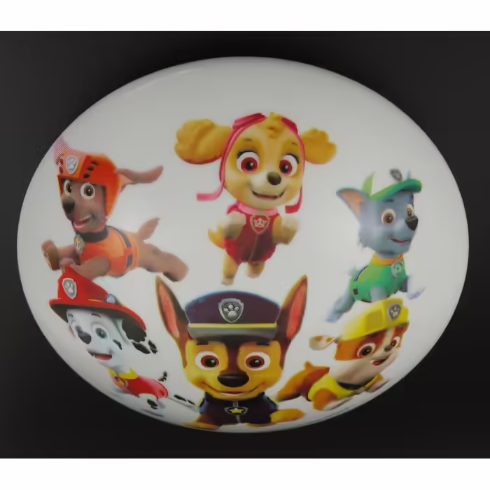 Дитяча стельова лампа Paw Patrol, пластик, E27, 36 см, для дітей, Маршал, Чейз, Скай