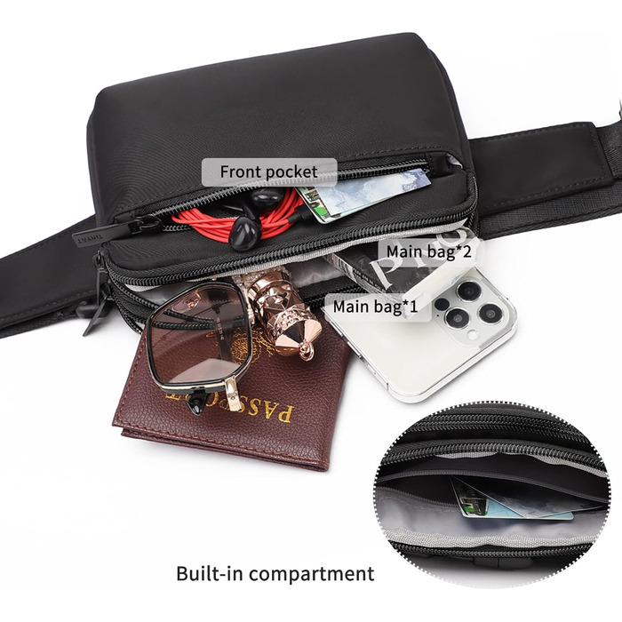 Поясна сумка TYNAT T201 сірого кольору, ультралегка, для туризму та спорту (чоловіча/жіноча)