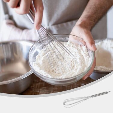 Набір з 4 штук міксерів для кухні LAMXD - нержавіюча сталь, професійні ручні вінчики, для вимішування тіста, яєць, збивання - 21/26/29 см, сріблястий