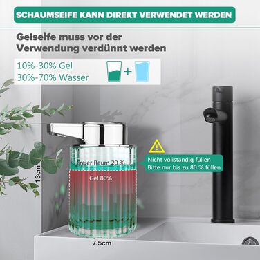 Phneems Soap Dispenser Automatic Foam Soap Dispenser Glass Electric Soap Dispenser With Sensor Soap Dispenser Automatic USB Charging IPX5 Waterproof FOR Bathroom Kitchen Foam