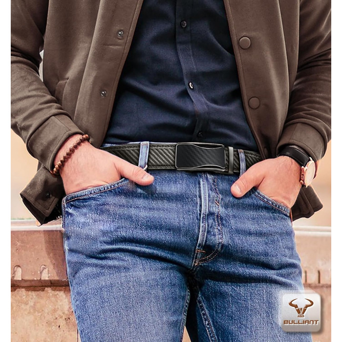 Чоловічий ремінь KEMISANT 2 шт. з автоматичною застібкою-разом, шкіряний ремінь регульованої ширини 35 мм з подарунковою коробкою (115 см/32'-38' розмір, 160 см/48'-56' розмір, 2 шт. чорний/Священний сірий 8126)