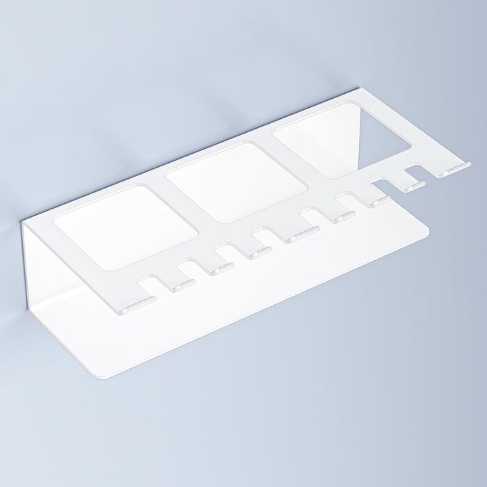 Настінний тримач для зубних щіток, електричної зубної щітки, з підставкою для насадок, органайзер для пасти, великий (білий)