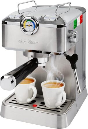 Кавоварка еспресо ProfiCook PC ES 1267, 20 бар, для меленої кави та капсул Nespresso, з італійською помпою, напівавтоматична, портфільтр