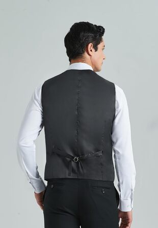 Жилет чоловічий HISDERN, чорний, бавовна, V-подібний виріз, з кишенями, для вечірки, весілля, офіційного стилю, 4XL