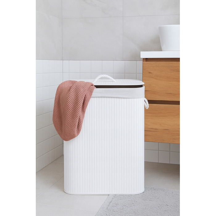 Великий бамбуковий кошик з кришкою для білизни та іграшок, 150 л