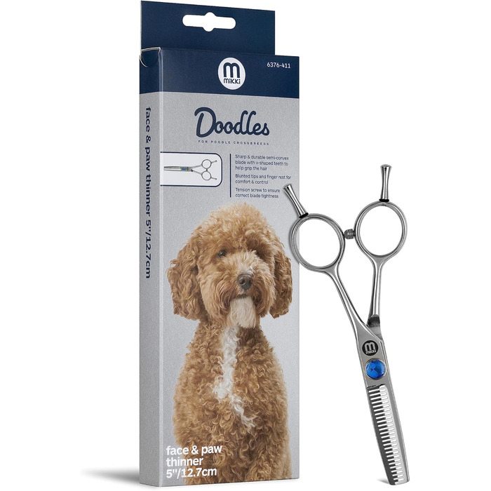 Ножиці Mikki Doodle для грумінгу собак та цуценят: витончене вирівнювання обличчя та лап, професійна якість