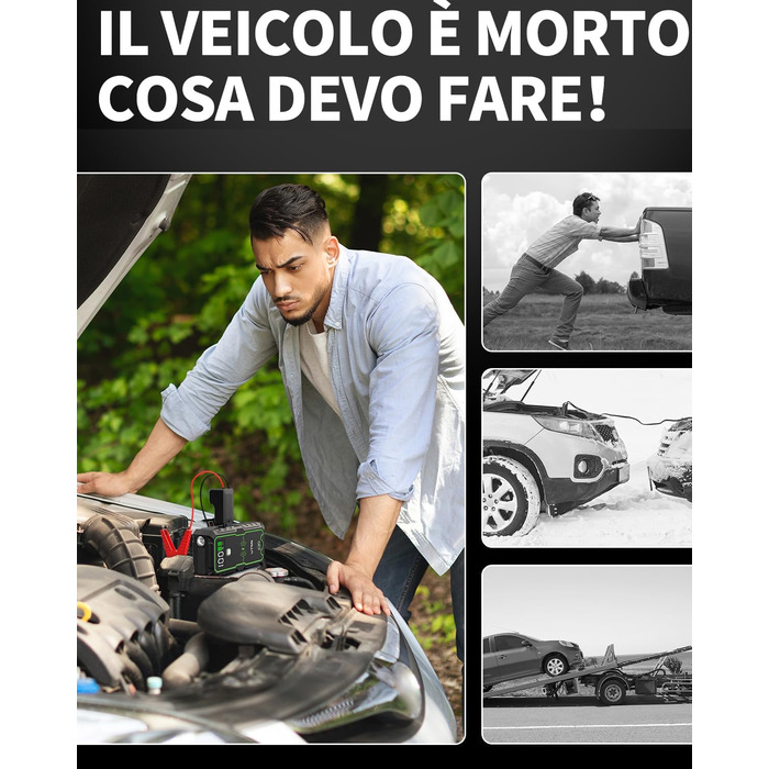 Powerbank UTRAI Starthilfe: Портативний пусковий пристрій для автомобіля 27000mAh, 3600A, з бездротовим зарядним пристроєм 10W та ліхтариком 4 LED