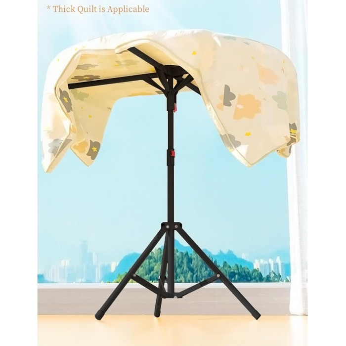 Сушарка для білизни Standtrockner Hoch Klappbar - розкладна сушарка для білизни з 4 крилами для балкона, в приміщенні та на вулиці (білий/чорний)