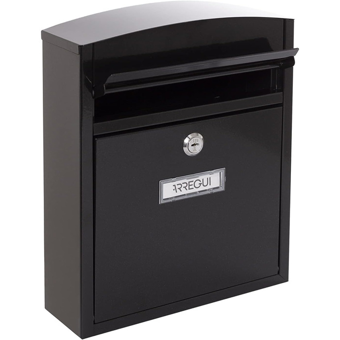 Поштова скринька ARREGUI Compact E5731 з оцинкованої сталі, біла (S, DIN A5), вулична, водонепроникна, з табличкою для імені, 2 ключі, легкий монтаж