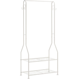 Шафа для одягу Amazon Basics з двома полицями, біла, 75x36,5x150 см