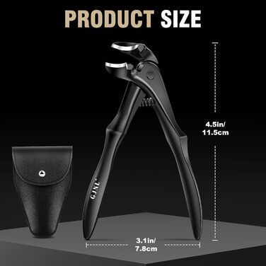 Кусачки для товстих нігтів, широкі губки, для пальців та ніг, гострі, для врослого нігтя, з довгим руків'ям, 5 шт. (чорний)