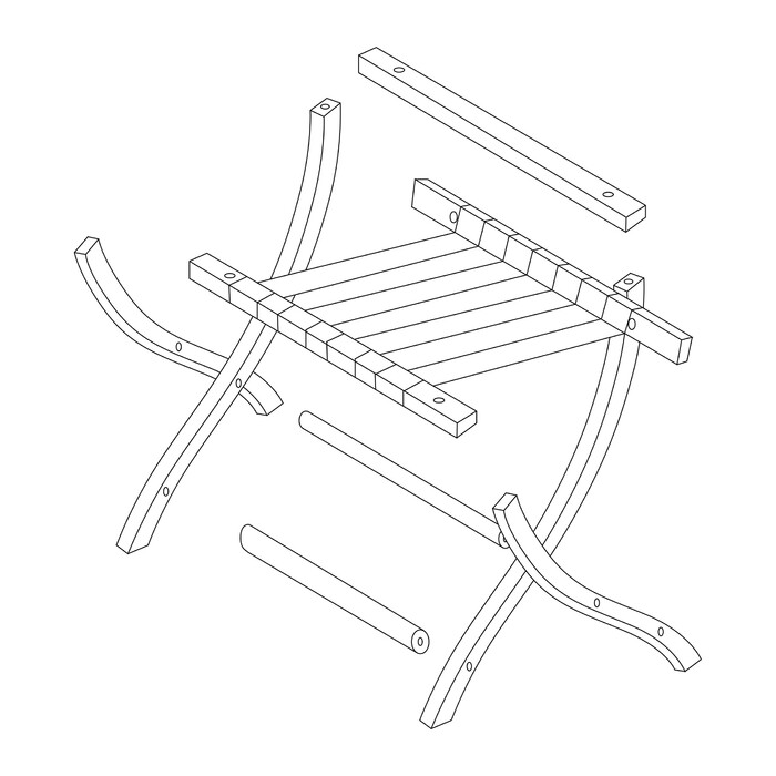 Relaxdays Black Suitcase Stand with Wall Protection