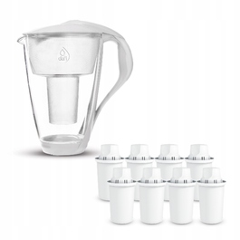 Скляний фільтр-кувшин Dafi CRYSTAL LED білий + 8 змінних картриджів Classic