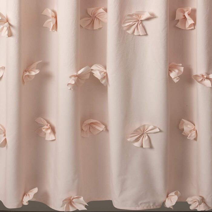 Шторка для душу Lush Decor Riley, 183x183 см, з бантиками, рожева